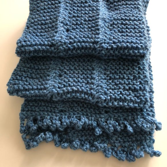 Hand knitted soft unique scarf, Knit neck wrap - Picture 9 of 10